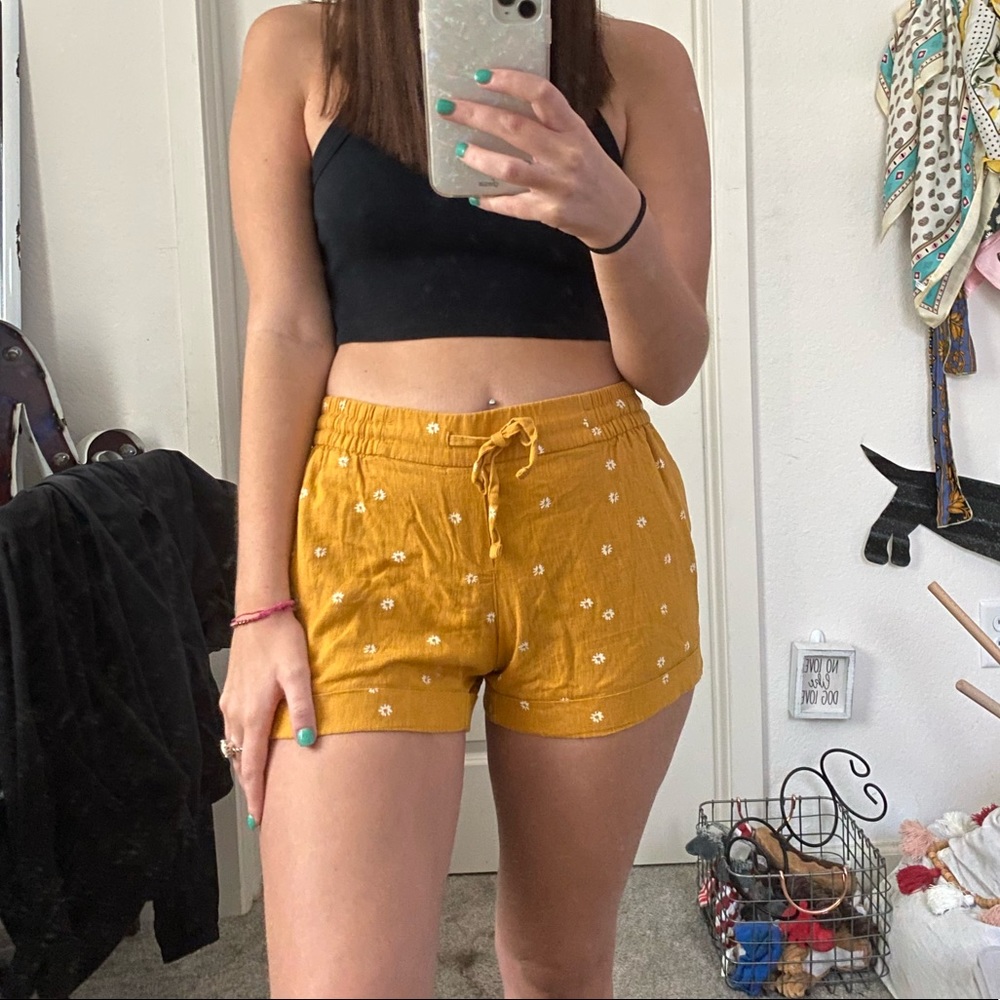 Yellow floral shorts